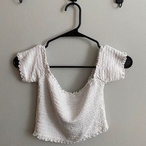 White off the shoulder crop top